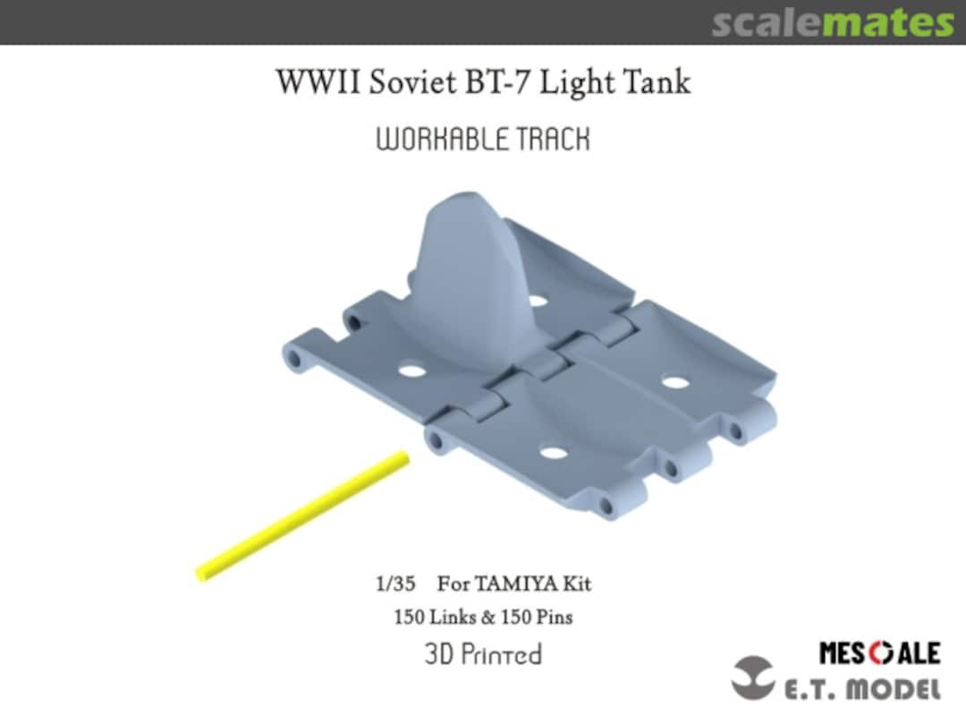 Boxart WWII Soviet BT-7 Light Tank Workable Track P35-025 E.T. Model