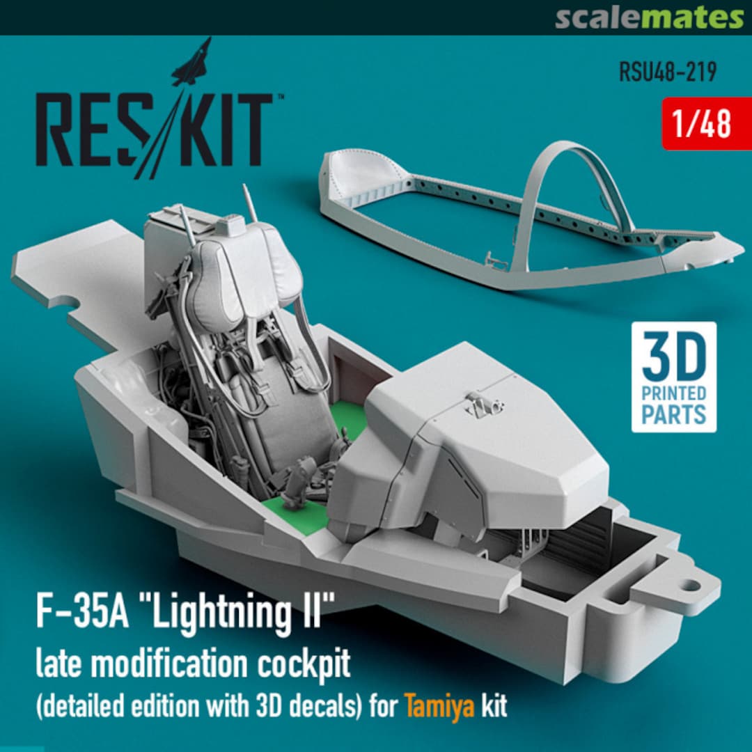 Boxart F-35A Lightning II late modification cockpit RSU48-0219 ResKit