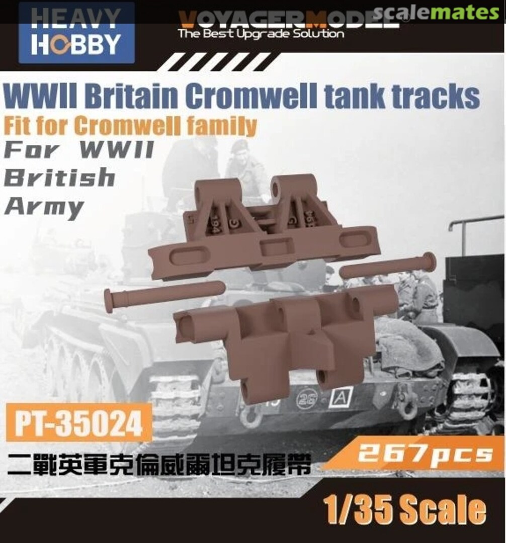 Boxart WWII Britain Cromwell tank tracks PT-35024 Heavy Hobby