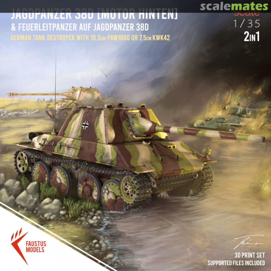 Boxart Jagdpanzer 38D [Motor Hinten] w. PAW1000 FM24-001 Faustus Models