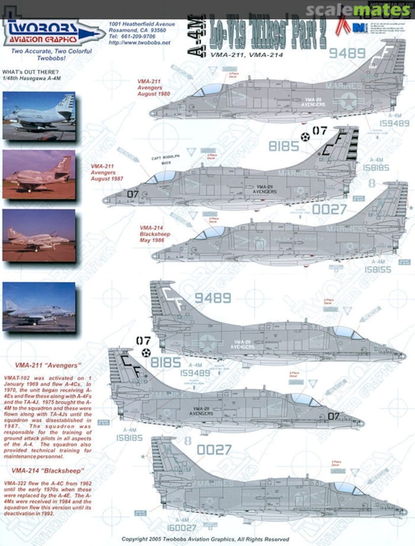 Boxart A-4M Lo-Vis "Mikes" Part 2 48-093 TwoBobs Aviation Graphics