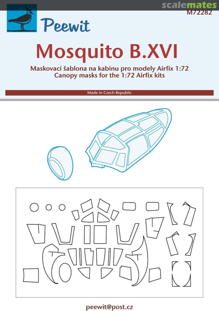 Boxart Canopy Mask: Mosquito B.XVI - Airfix - M72282 Peewit