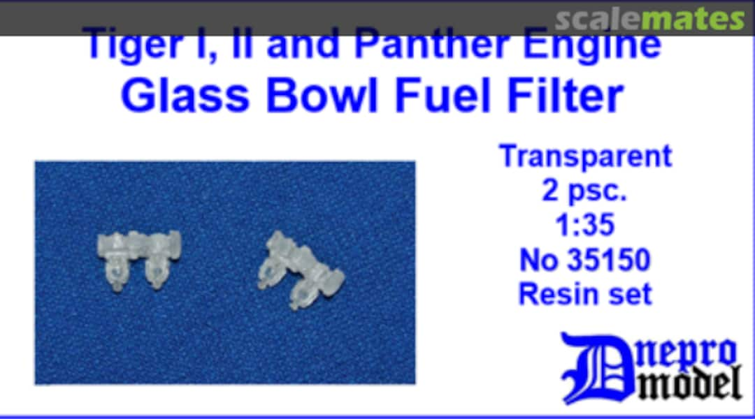 Boxart Tiger I, II and Panther Engine Glass Bowl Fuel Filter, 2 pcs. 35150 Dnepro Model