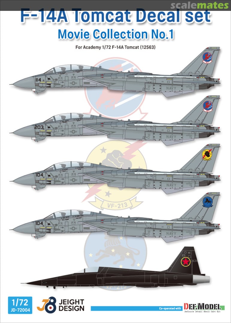 Boxart F-14A Tomcat & F-5E Tiger II Decal set JD-72004 Jeight Design