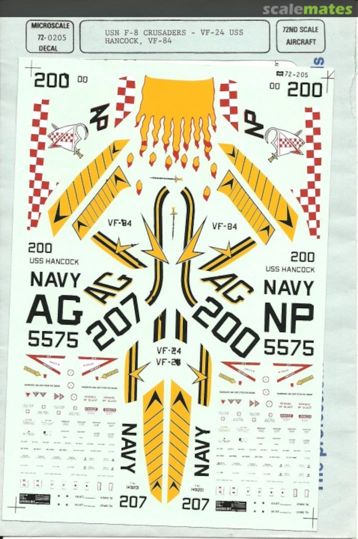 Boxart F-8 Crusaders Navy 72-205 Microscale