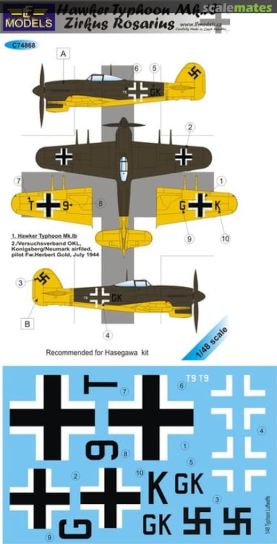 Boxart Hawker Typhoon Mk.Ib Zirkus Rosarius C4868 LF Models