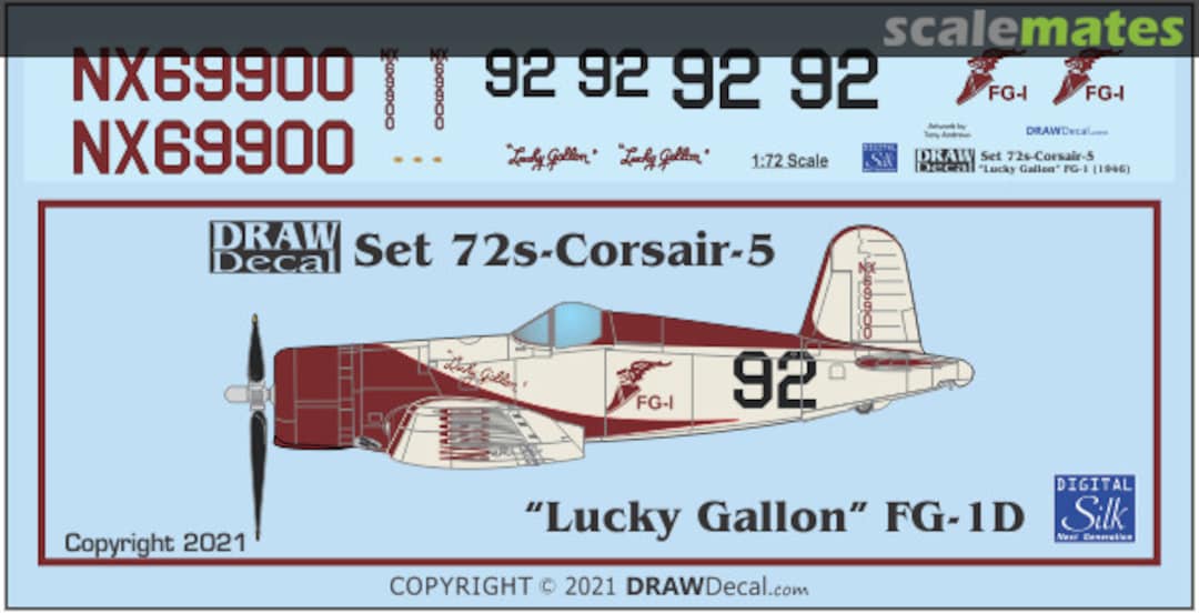 Boxart "Lucky Gallon" FG-1D NX69900 72-CORSAIR-05 Draw Decal