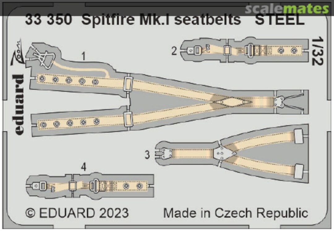 Boxart Spitfire Mk.I seatbelts 33350 Eduard