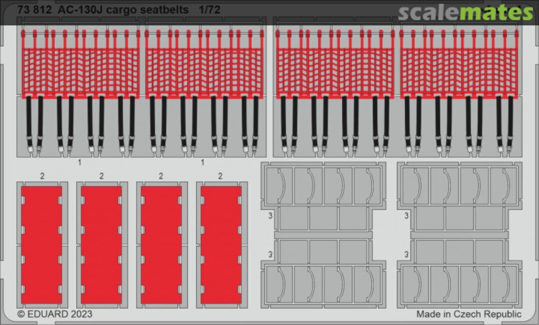 Boxart AC-130J cargo seatbelts 73812 Eduard