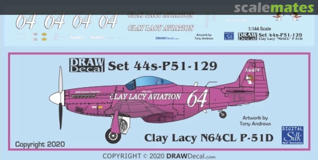 Boxart Clay Lacy P-51D N64CL 44-P51-129 Draw Decal