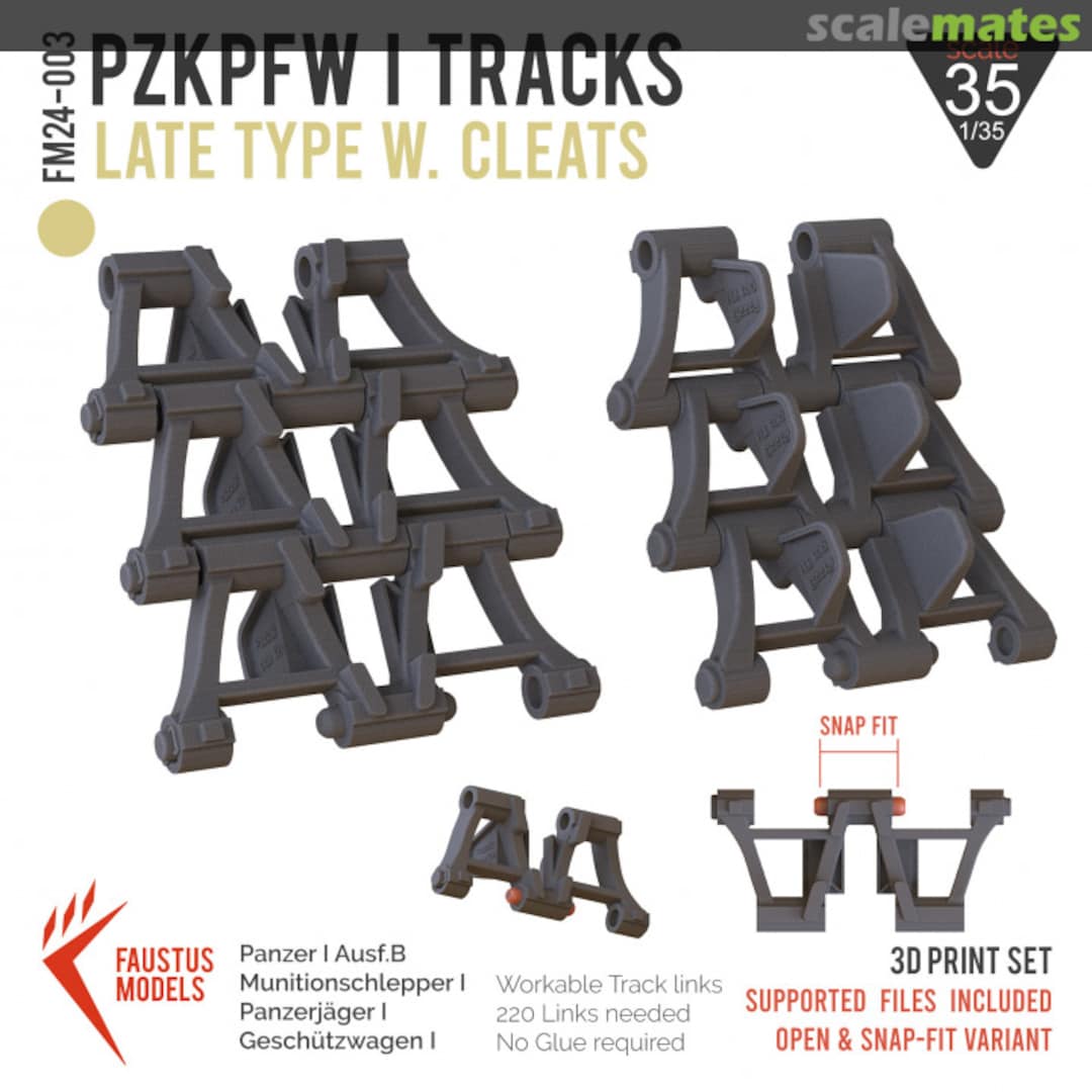 Boxart Pzkpfw. I Tracks Late Type w. Cleats FM24-003 Faustus Models