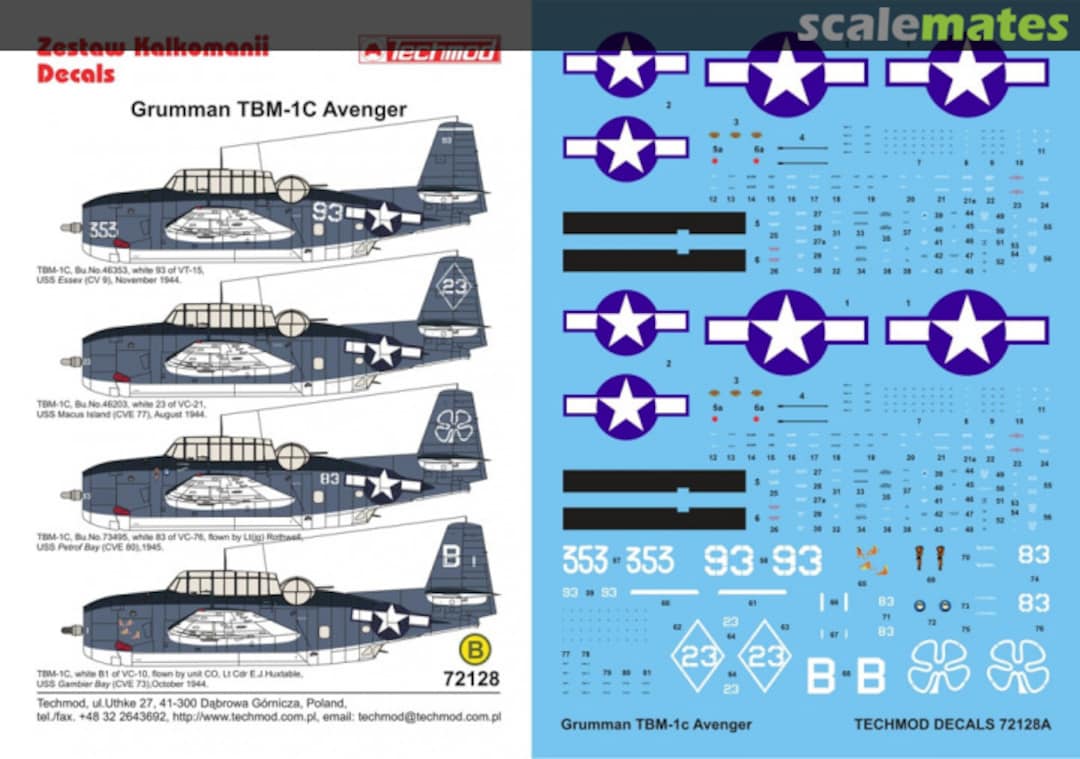 Boxart Grumman TBM-1C Avenger 72128 Techmod