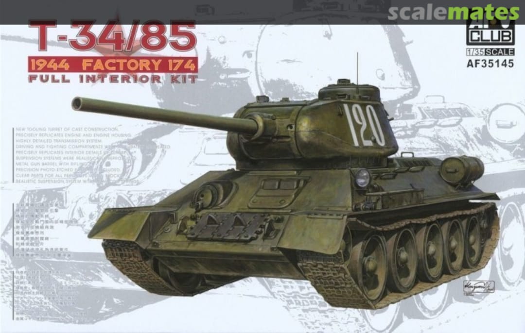 Boxart T-34/85 Model 1944 w/ Full Interior AF35145 AFV Club