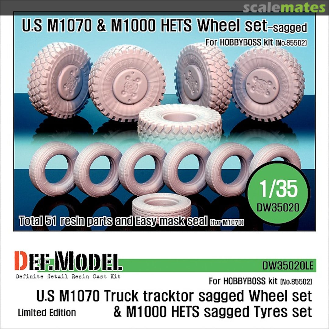 Boxart M1070 Truck Tractor & M1000 HET Sagged Wheel Set LIMITED EDITION DW35020LE Def.Model