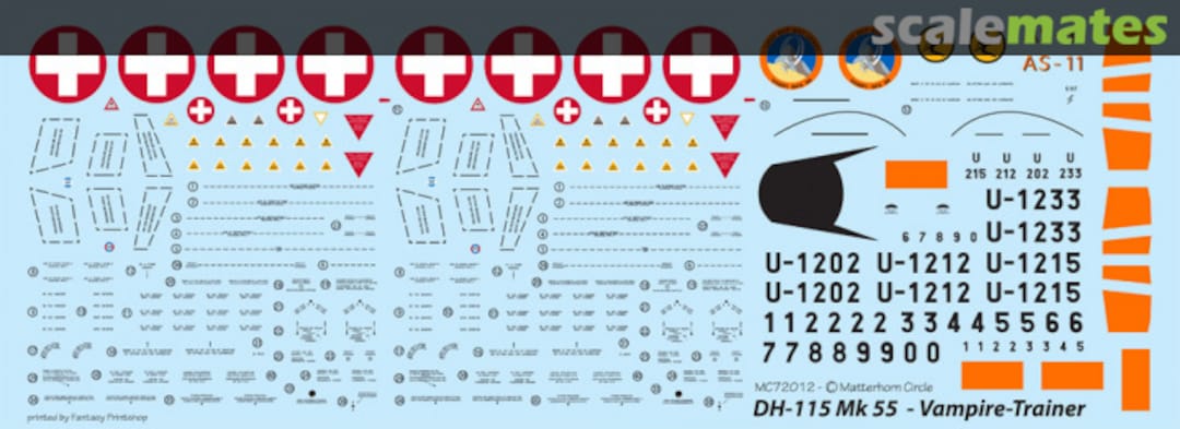 Boxart DH-115 Vampire T.55 Schweizer Luftwaffe MC72012 Matterhorn Circle