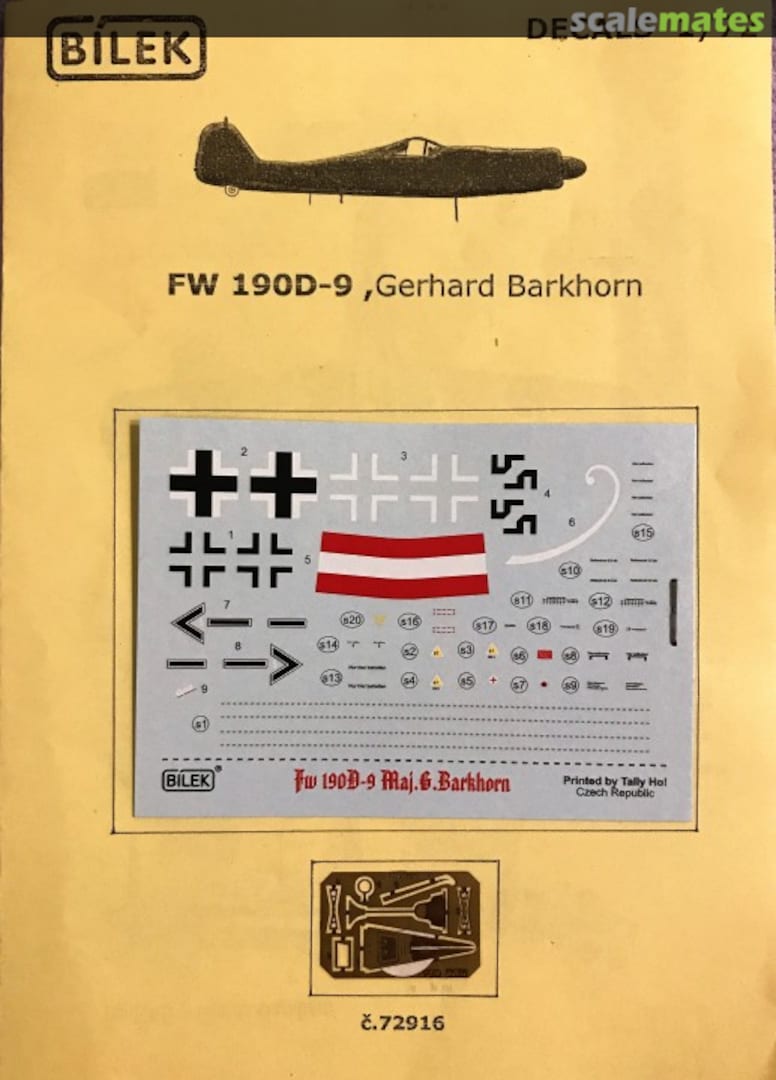 Boxart FW 190D-9, Gerhard Barkhorn 72916 Bilek