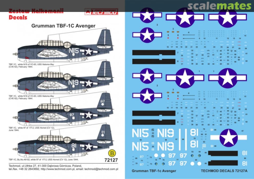 Boxart Grumman TBF-1C Avenger 72127 Techmod