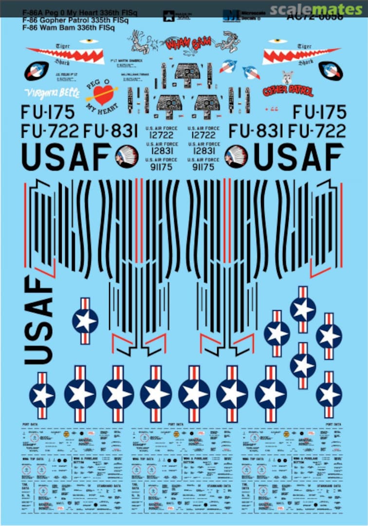 Boxart North American F-86 AC72-0058 Microscale