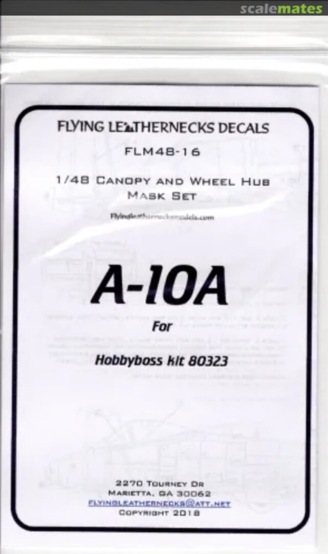 Boxart A-10A Canopy and Wheel Hub Mask Set FLM48-16 Flying Leathernecks