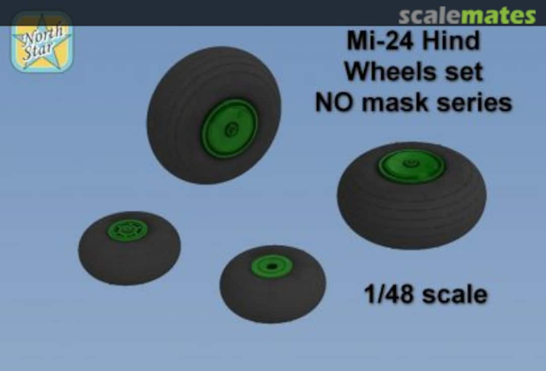 Boxart Wheels set 1/48 for Mi-24 V/D Hind, No mask series NS48054-a North Star Models