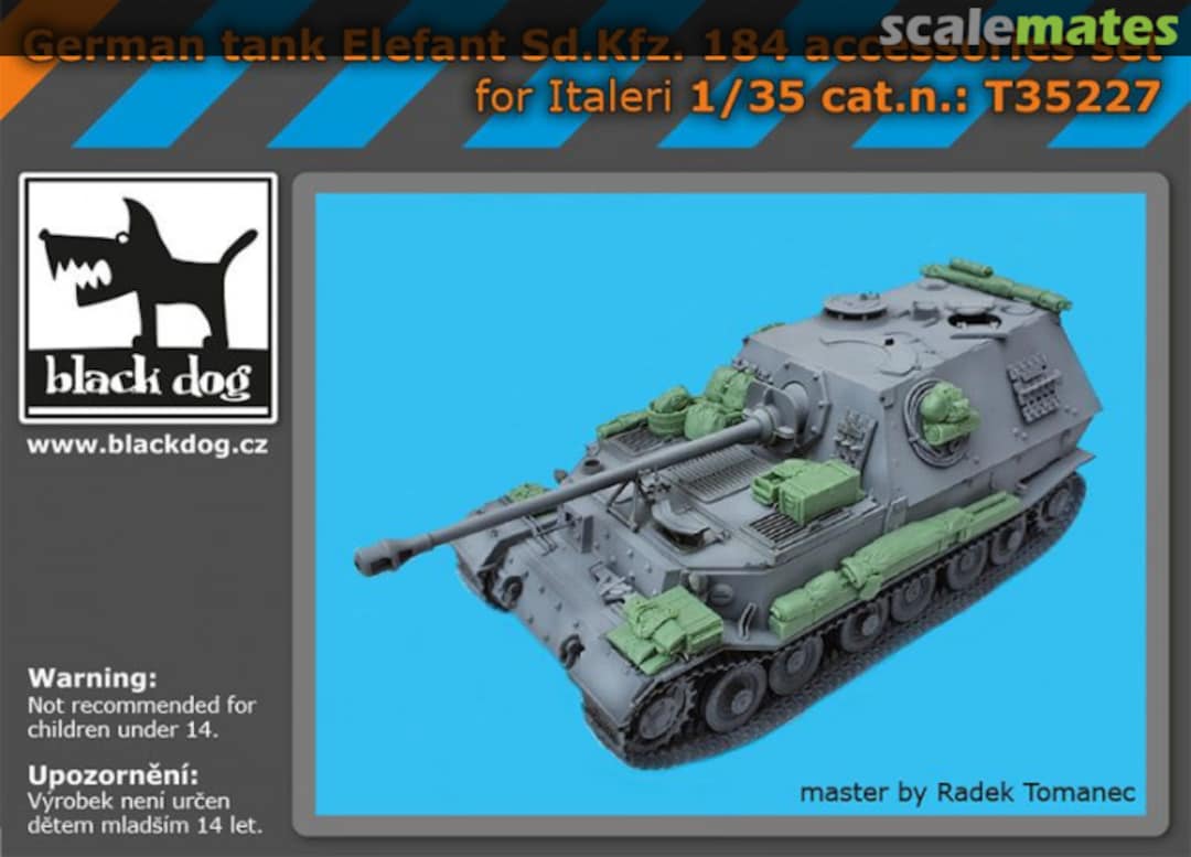 Boxart German tank Elefant Sd.Kfz. 184 accessories set for Italeri T35227 Black Dog