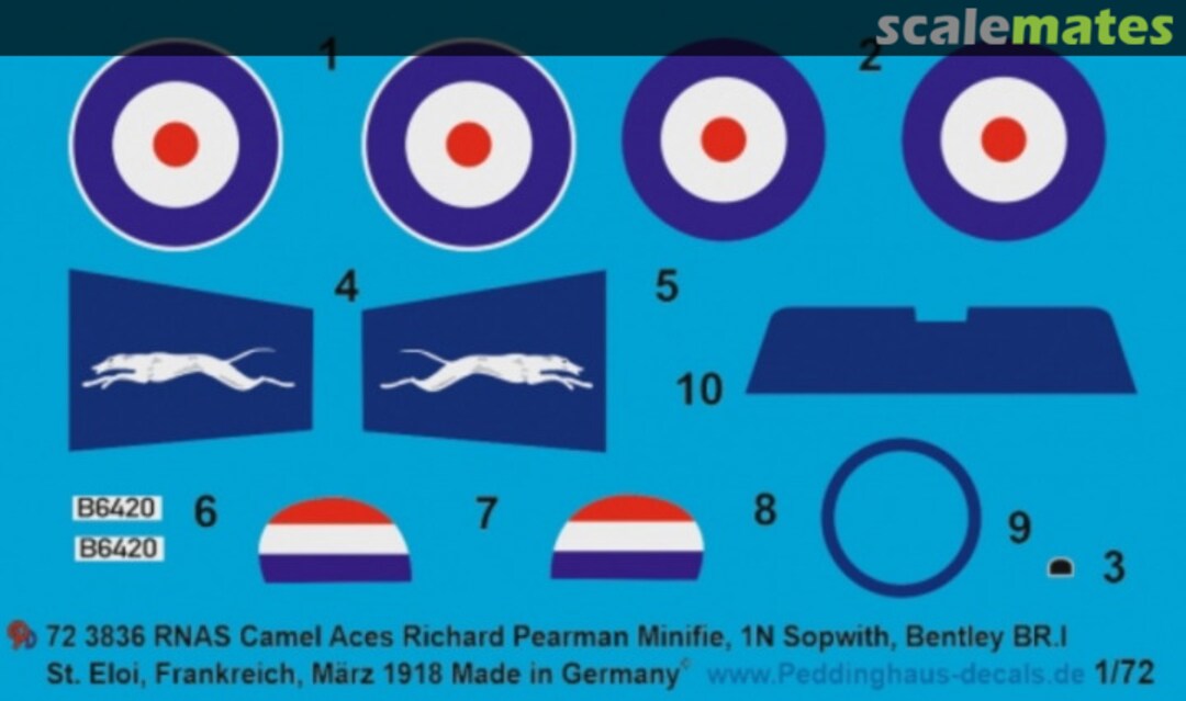 Boxart Sopwith Camel 72 3836 Peddinghaus-Decals