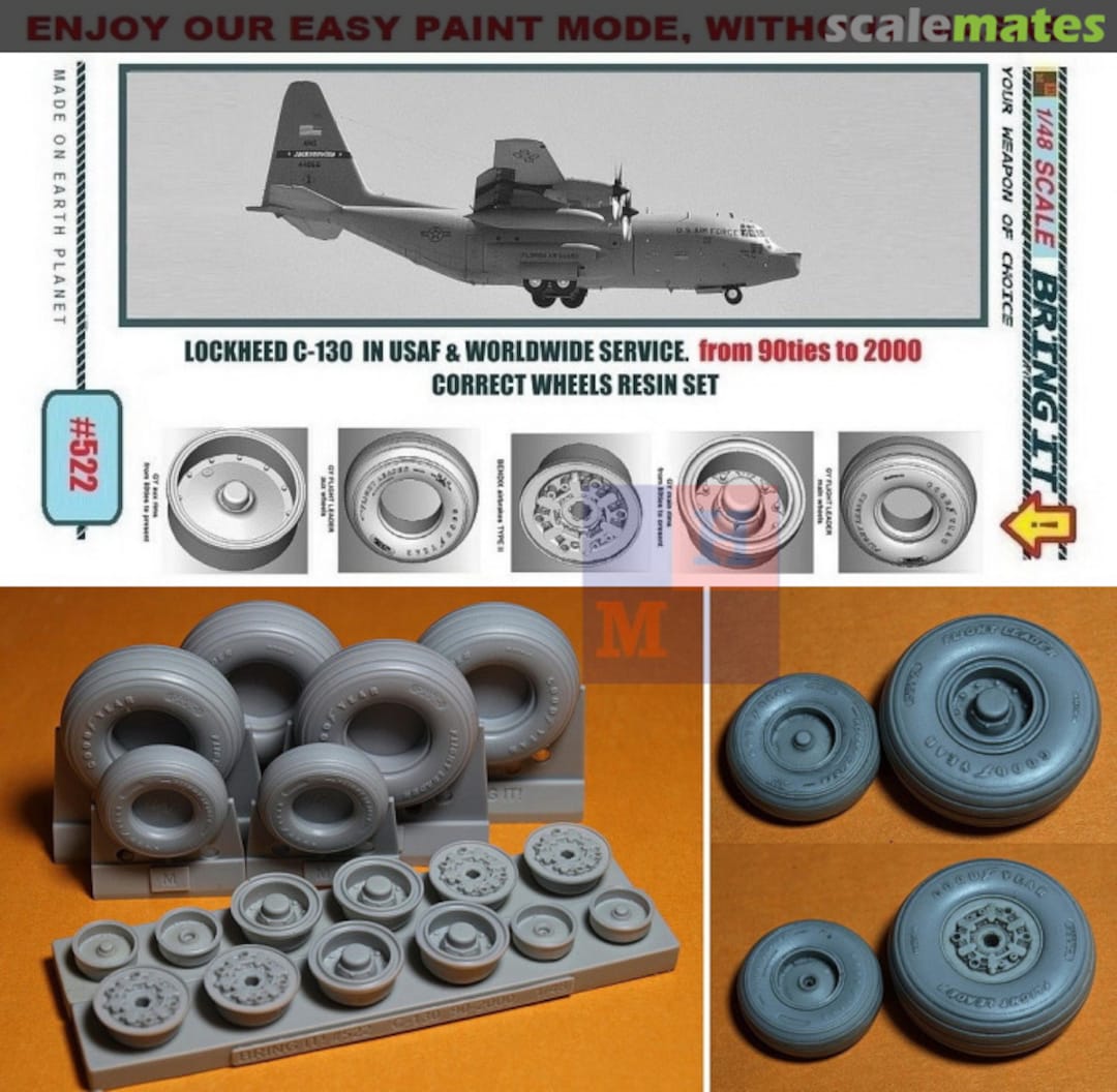 Boxart Lockheed C-130 wheels resin set #522 MLH/Bring It!