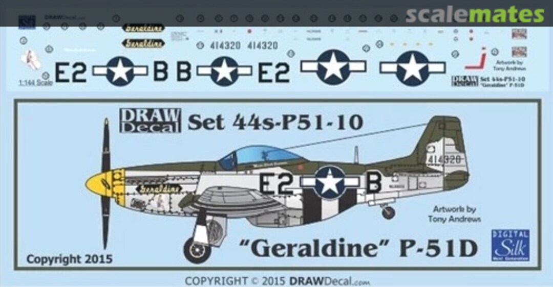 Boxart “Geraldine” P-51D 44-P51-10 Draw Decal