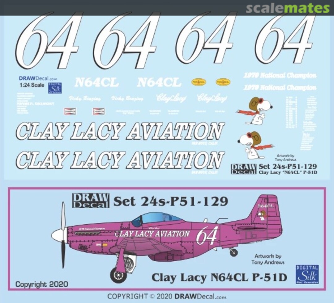 Boxart Clay Lacy P-51D N64CL 24-P51-129 Draw Decal