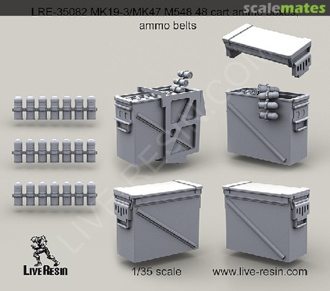 Boxart Mk19-3/Mk 47 M548 48 Cart Ammo Boxes, Belts LRE-35082 Live Resin