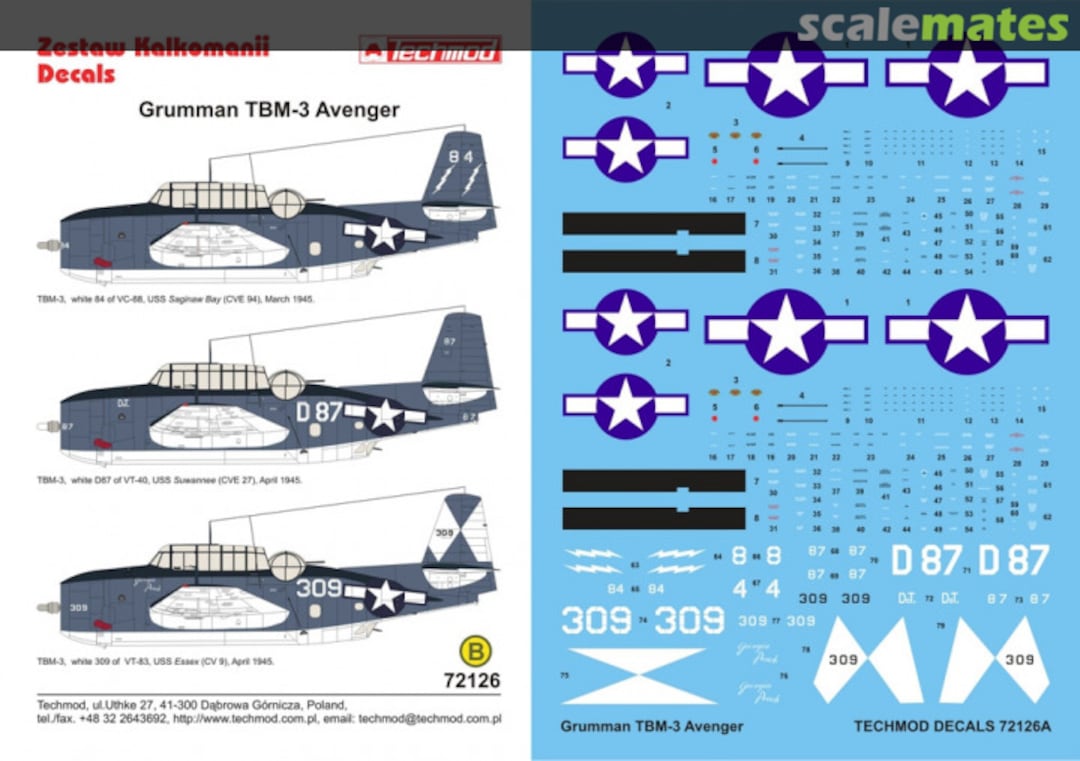 Boxart Grumman TBM-3 Avenger 72126 Techmod