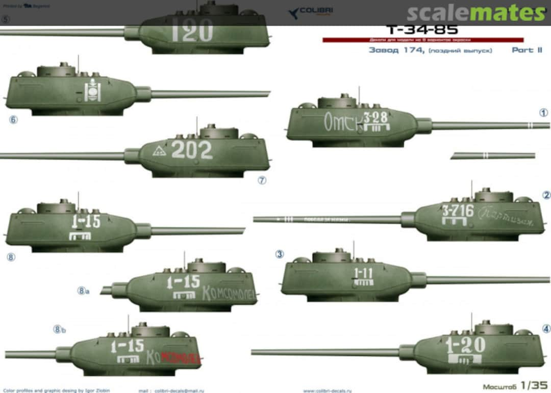 Boxart T-34-85 factory 174. Part II 35059 Colibri Decals