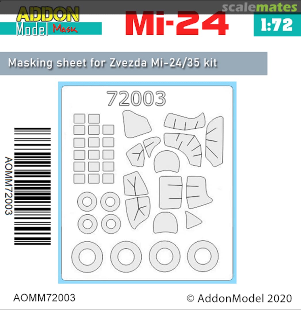 Boxart Mil Mi-24V/P/ Mi-35 mask for Zvezda 1:72 AOMM72003 AddON model