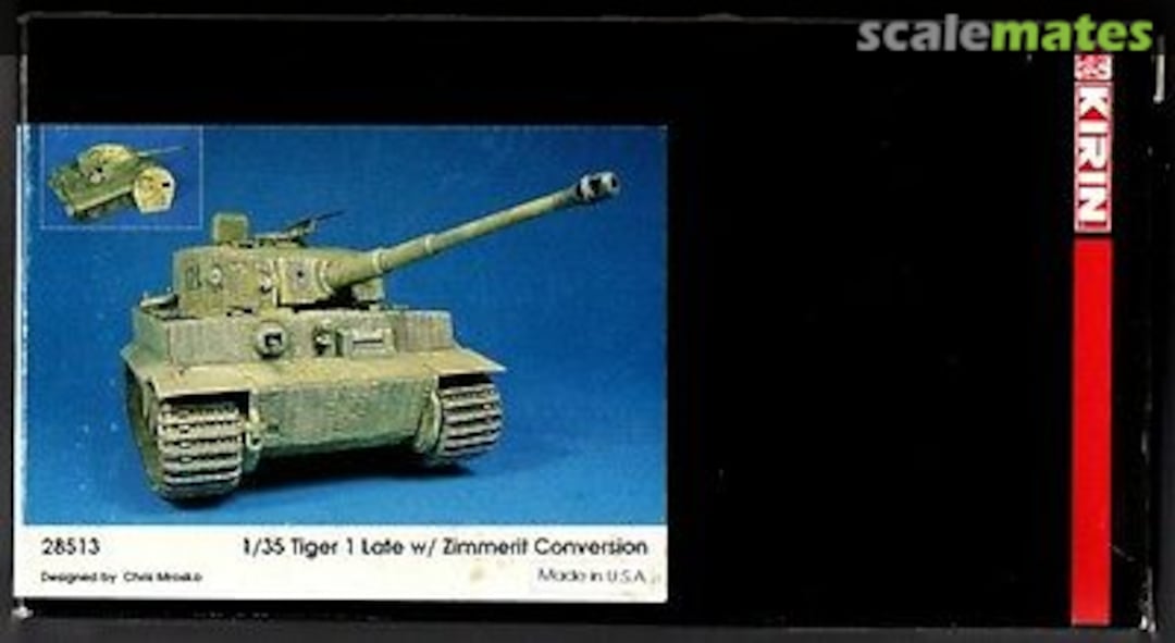 Boxart Tiger I late w/Zimmerit conversion 28513 KIRIN