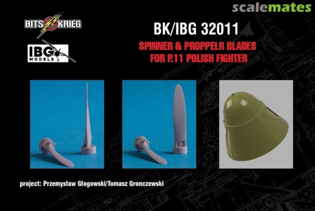 Boxart Spinner & Propeller blades for PZL P.11C Polish Fighter (fits IBG 32001) BK/IBG 32011 BitsKrieg