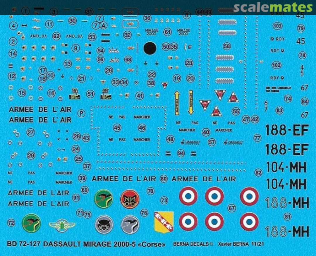 Boxart Dassault Dassault Mirage 2000-5F 'Corse' BD72-127 Berna Decals