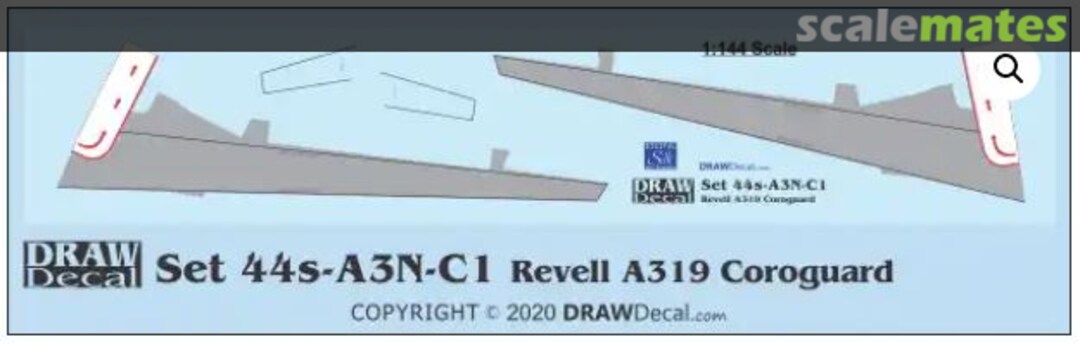 Boxart Airbus A319 Inspar Corogard with Escape Route 44s-A3N-C1 Draw Decal