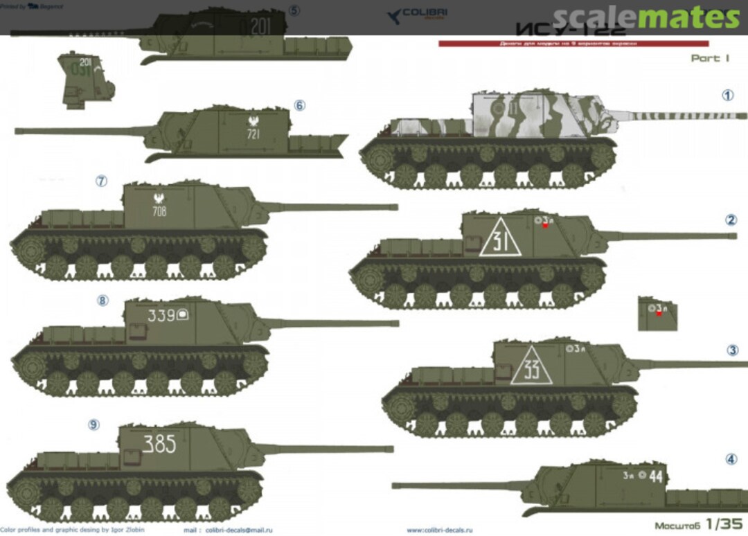 Boxart ISU-122 Part 1 35060 Colibri Decals