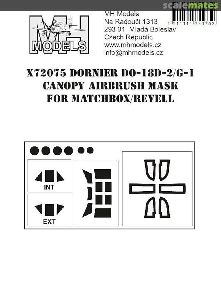 Boxart Dornier Do-18D-2/G-1 Canopy Airbrush Mask X72075 MH Models