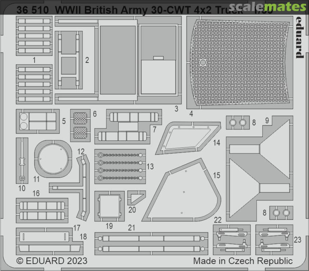 Contents WWII British Army 30-CWT 4x2 Truck detail set 36510 Eduard