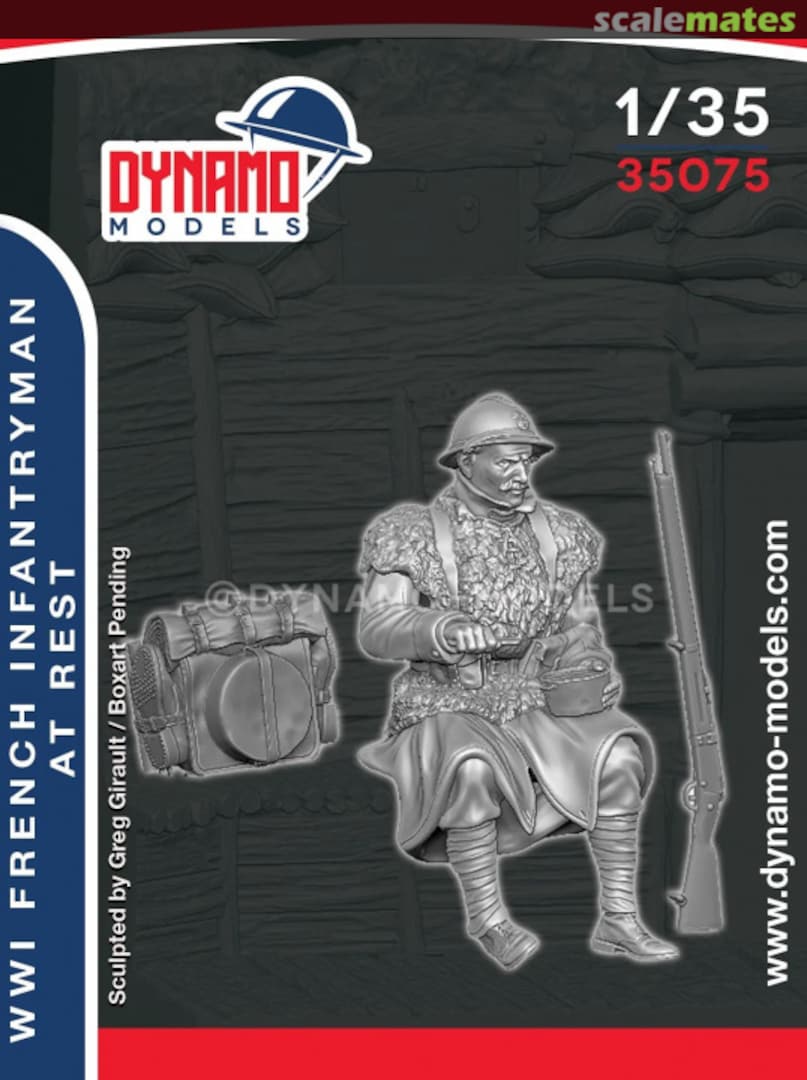 Boxart WWI French Infantryman at Rest 35075 Dynamo Models