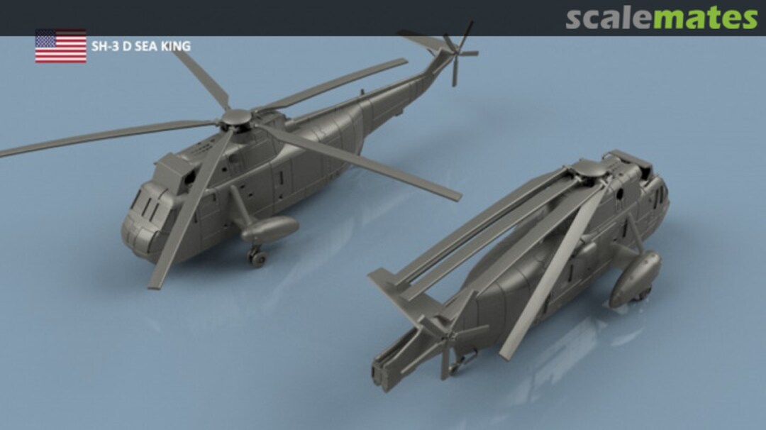 Boxart SH-3 D Sea King folded blades - 3D printing (4 helicopters) 3D700387PL L'Arsenal