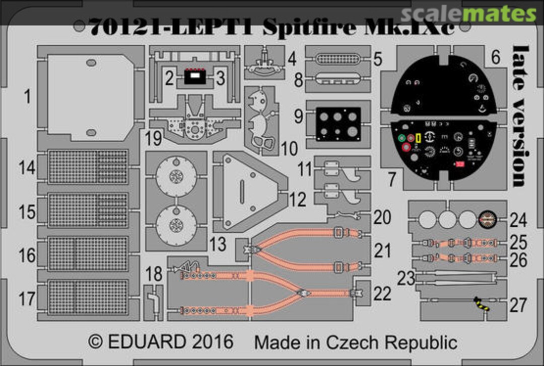 Boxart Spitfire Mk.IXc late version PE-set 70121-LEPT1 Eduard