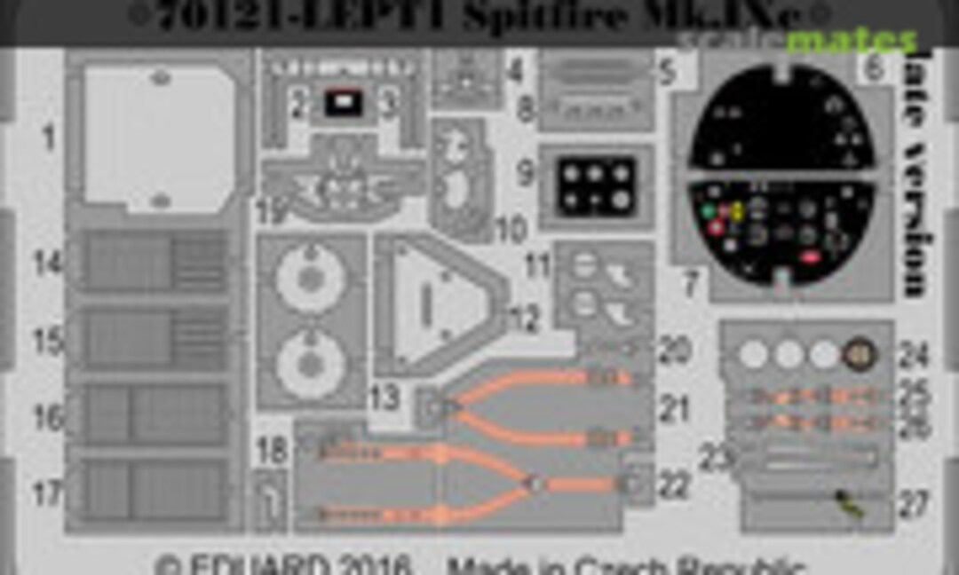 1:72 Spitfire Mk.IXc late version PE-set (Eduard 70121-LEPT1)