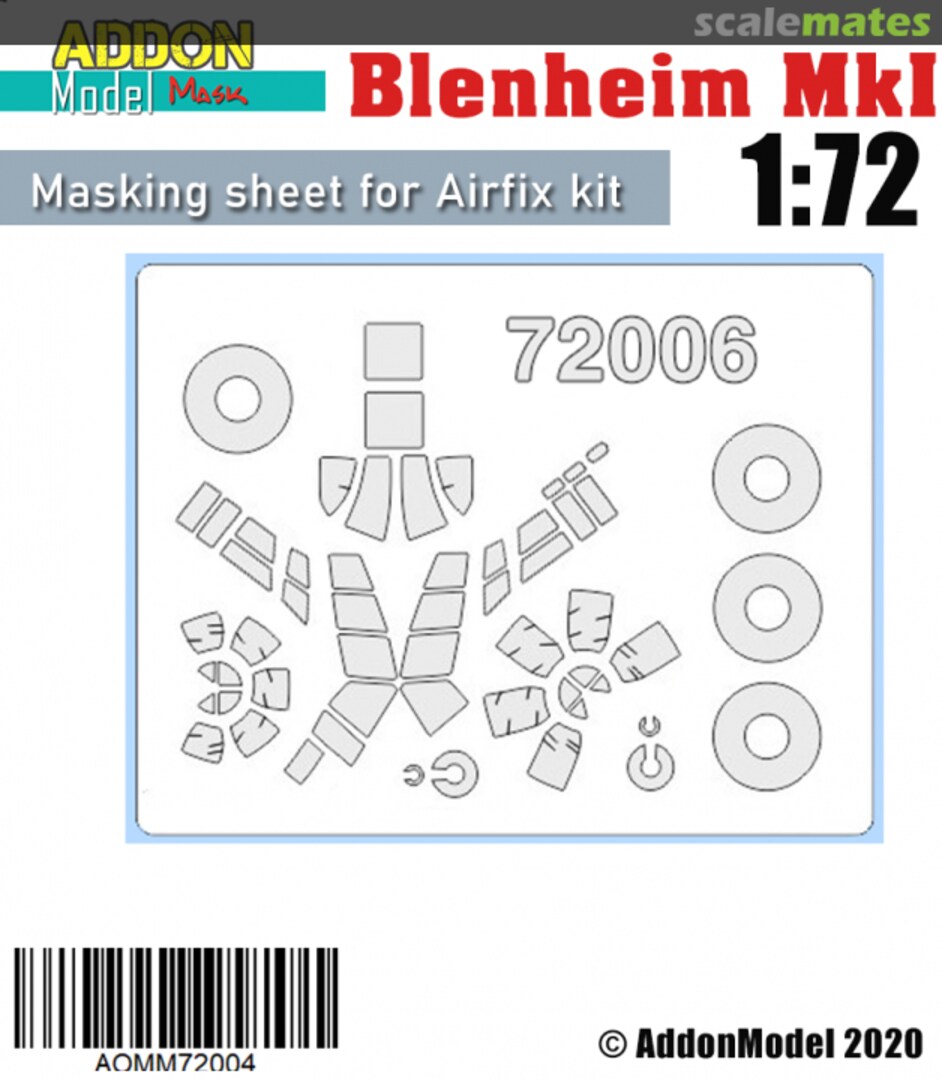 Boxart Bristol Blenheim Mk.I/ Mk.IF mask AOMM72004 AddON model