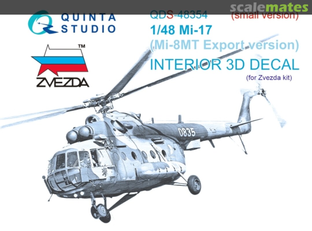 Boxart Mi-17 (Mi-8MT Export Version) interior 3D decals (small version) QDS-48354 Quinta Studio