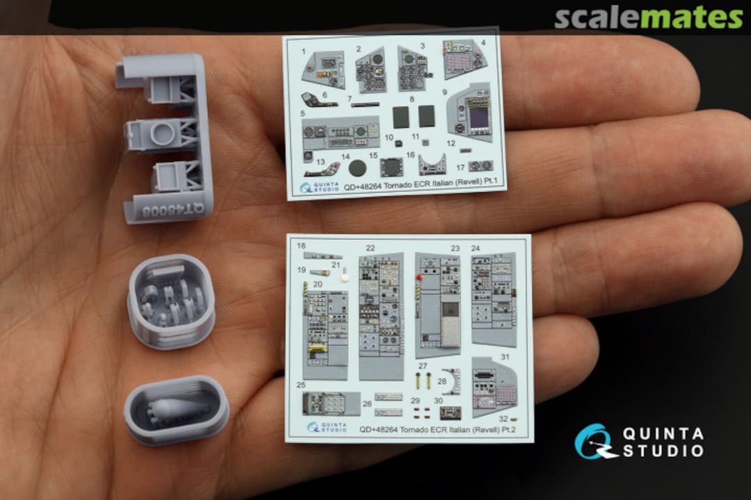 Contents Tornado ECR Italian Version interior 3D decals (small version) (with 3D-printed resin parts) QDS+48264 Quinta Studio