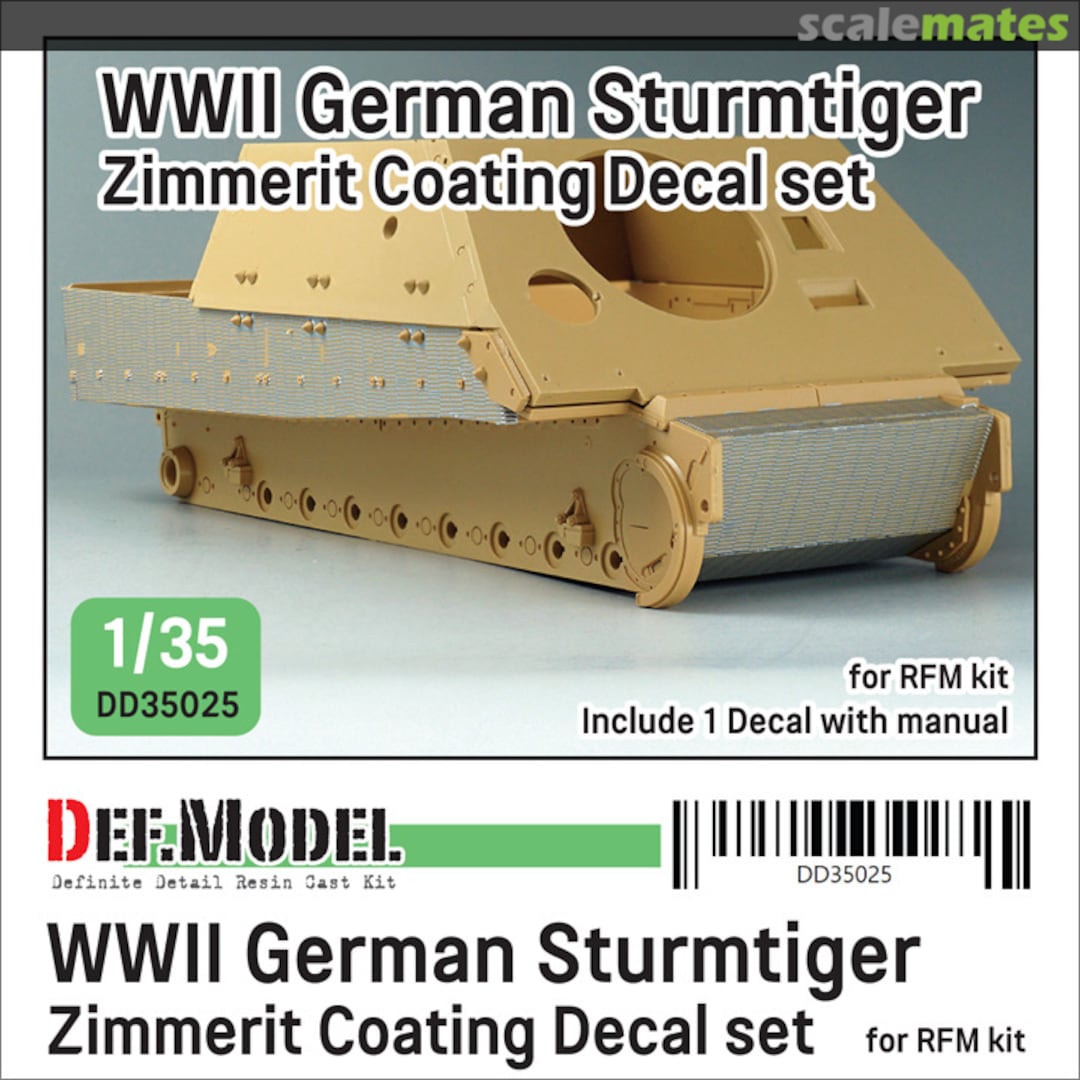 Boxart Sturmtiger Zimmerit Coating Decal set DD35025 Def.Model