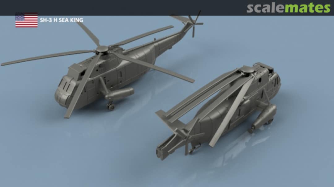 Boxart SH-3 H Sea King unfolded blades - 3D printing (4 helicopters) 3D700388DEP L'Arsenal