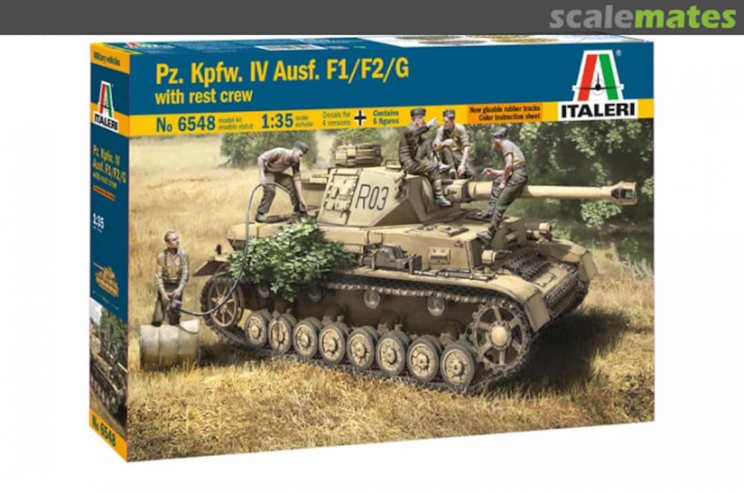 Boxart Pz. Kpfw. IV Ausf. F1/F2/G with rest crew 6548 Italeri